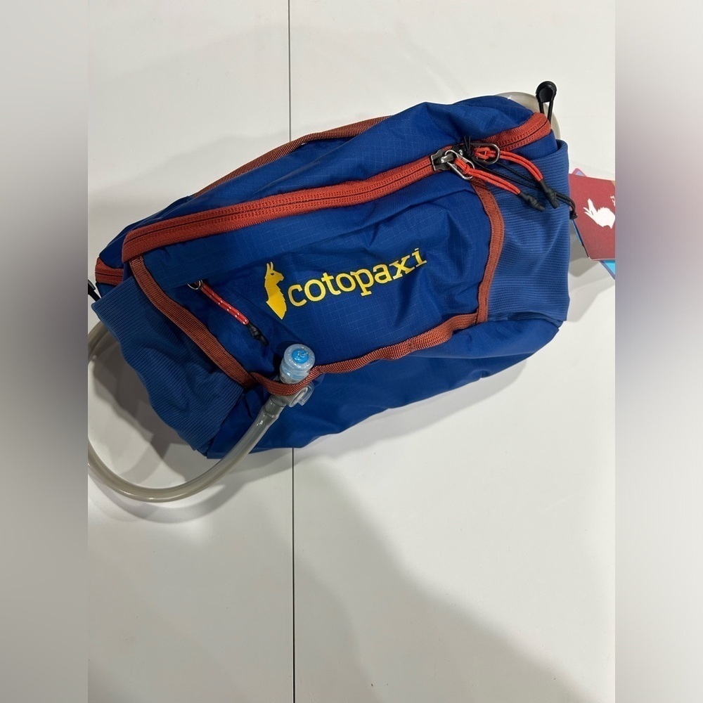 Cotopaxi Lagos 5L Hiking Hydration Hip Pack Pacific Magma Blue Orange NWT